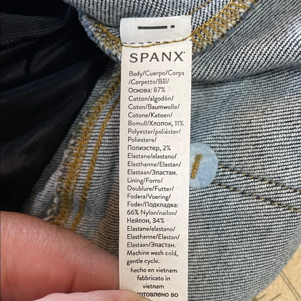 SPANX Denim Blue Mini Skirt